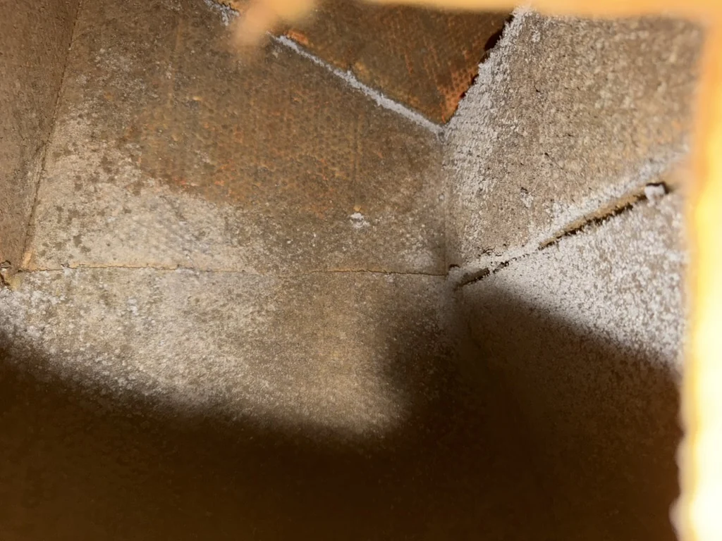 Contaminated internal HVAC lining documented during a Doral musty odor investigation